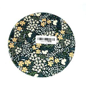 NEW! Round Floral Mousepad Flowers Neoprene Green Yellow Orange Mouse Desktop 8”